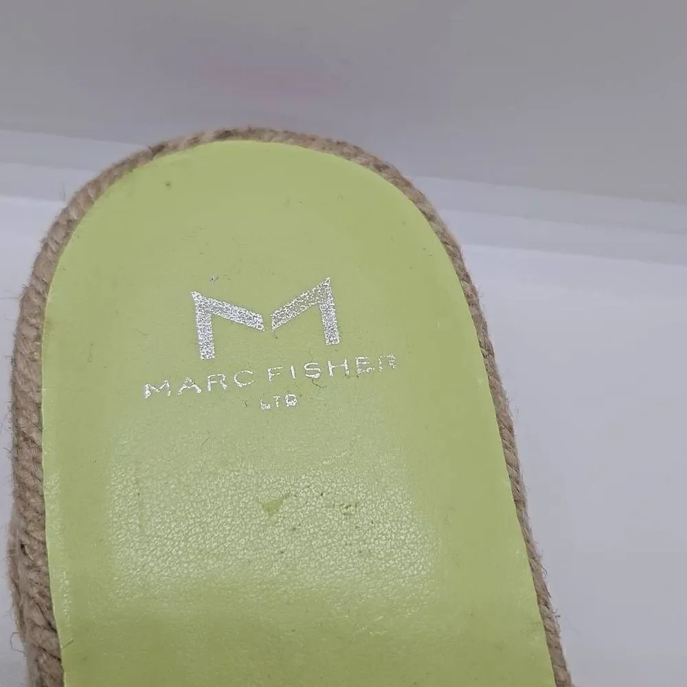 Lime Green Jaime Flat Marc Fisher Slip On Women Sandals Espadrille Size 8.5
